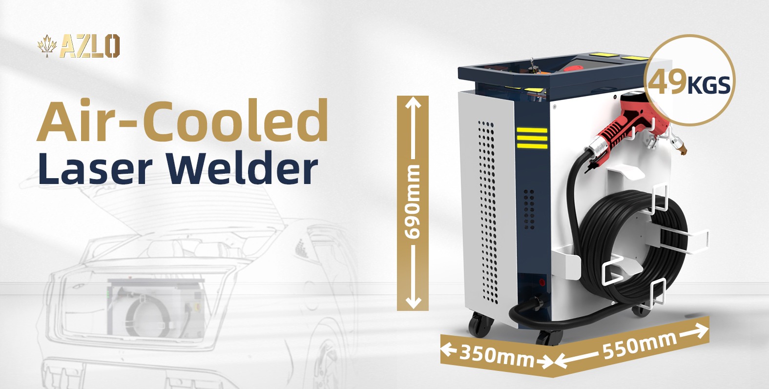 2,000W Air Cooled Handheld Fiber Laser Welder 220VAC
